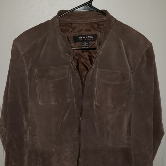Cute New York & Company Brand Suede/Leather Coat! (Large) - Picture 2 of 6